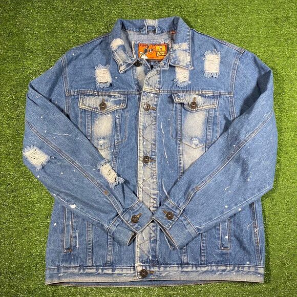 Rolling Paper Denim Distressed Jacket - Picture 1 of 3